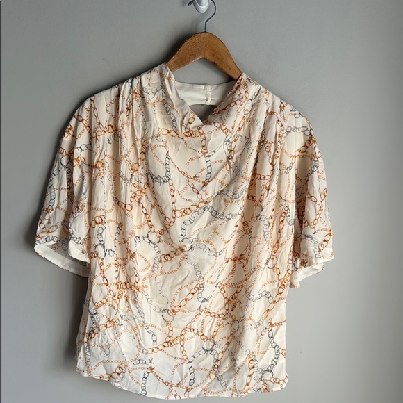 NEW Karen Millen Viscose Crepe Chain Cowl Neck Woven Top 8 - Picture 2 of 10